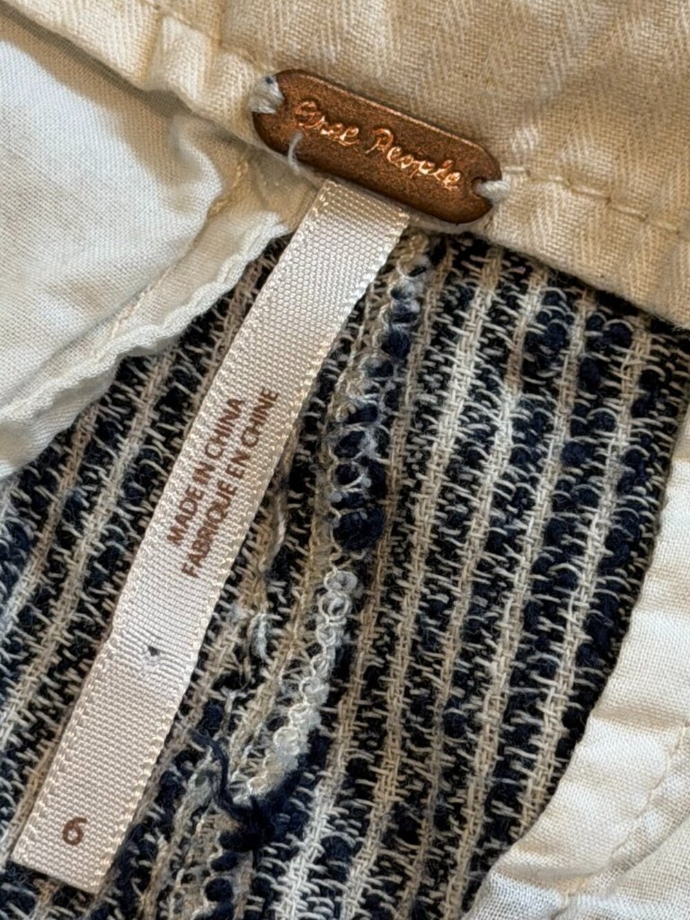 Free People Light at Sunrise Indigo Blue Crop Pants - Size 6 - Picture 10 of 11
